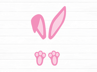 pink ear bunny svg