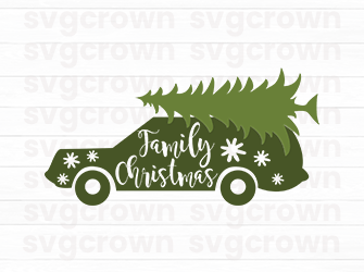 svg vector of christmas car