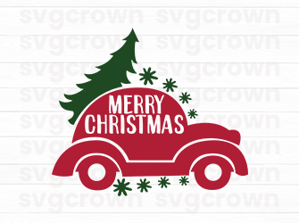 merry christmas car svg