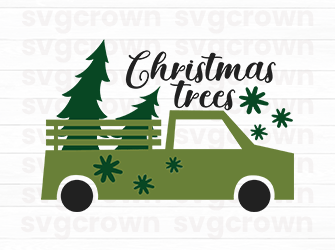 christmas trees in car svg