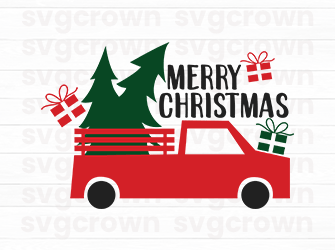 red christmas car svg