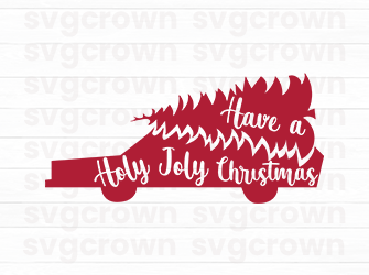 christmas car red silhouette svg