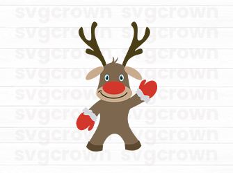 christmas deer cartoon svg