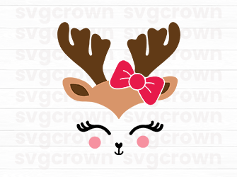 girl christmas deer svg