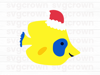 yellow fish christmas svg