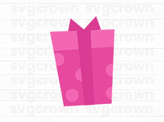 pink gift box svg