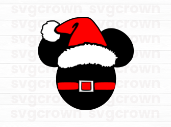 christmas mickey hat svg