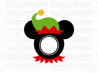 christmas mickey elf svg