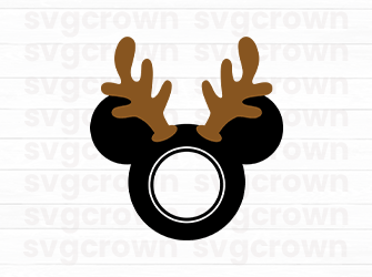 christmas mickey horn svg