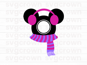 christmas mickey scarf svg