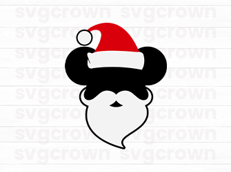 christmas mickey beard svg