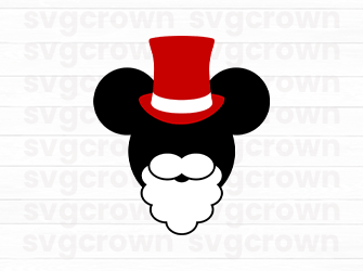 christmas mickey hat svg