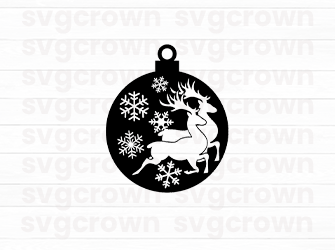 deer in snow ornament svg