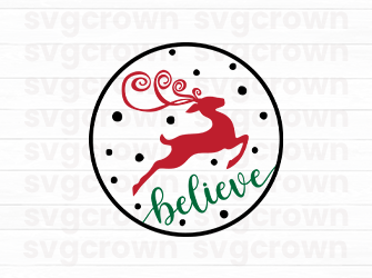 deer believe ornament svg