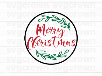 merry christmas ornament svg