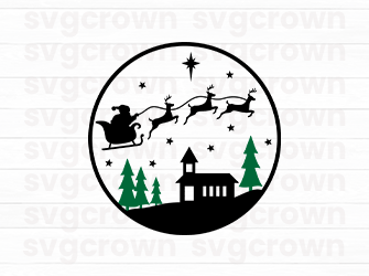 santa christmas ornament svg