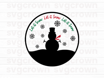 let it snow ornament svg