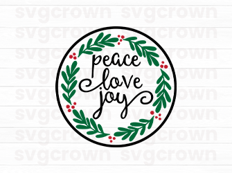 peace love joy ornament svg