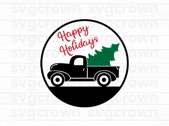 happy holidays ornament svg