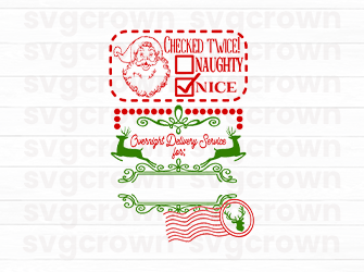 christmas santa ticket cutting svg