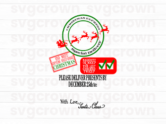 cute christmas santa ticket svg