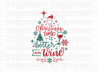 santa wine for mom svg