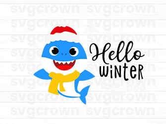 winter shark svg