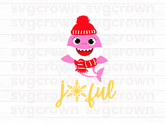 pink shark joyful svg