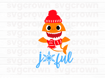 joyful shark orange svg