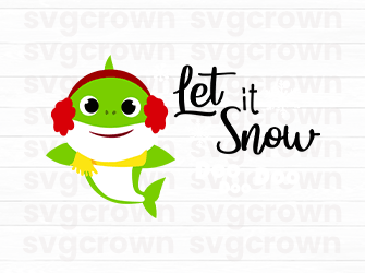 let it snow green shark svg