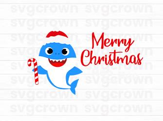 merry christmas shark svg