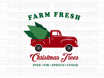 farm fresh christmas trees svg