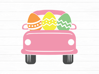 easter truck with carrot svg