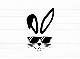 silhouette bunny face svg