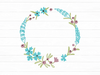 Rose svg circle wreath, spring flowers frame, floral svg