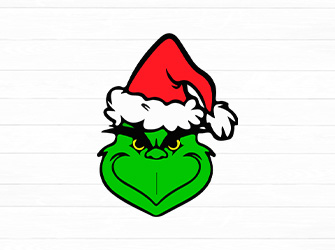 grinch face christmas svg