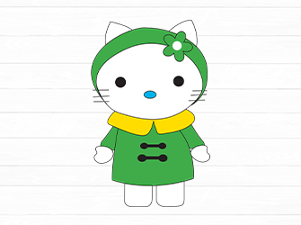 green hello kitty svg