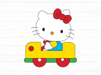 hello kitty in car svg