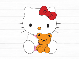 hello kitty with teddy svg