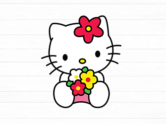 Love Hello Kitty Svg, Love Svg, Valentines Day Svg, Kawaii Kitty Svg,  Cricut, Silhouette Vector Cut File