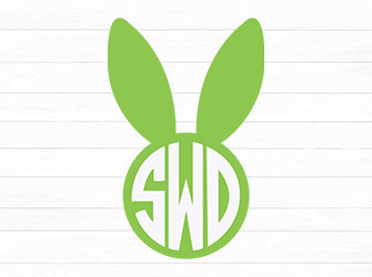 Easter bunny monogram SVG