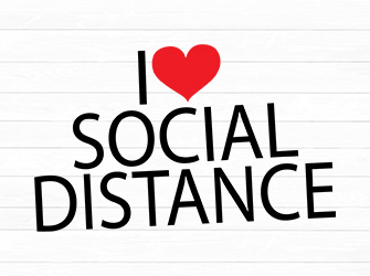 I love social distance SVG