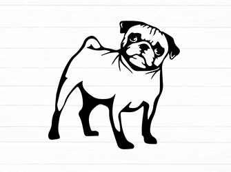 Pug Dog SVG File Print Art SVG and Print Art at