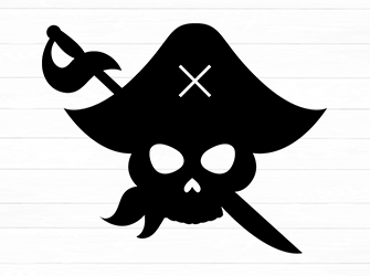 bad pirate skull svg