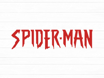 text spiderman logo svg