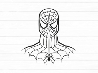 outline spiderman svg